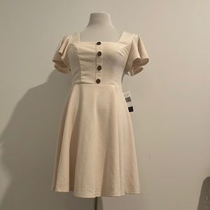 A Line Ruffle Sleeve Dress